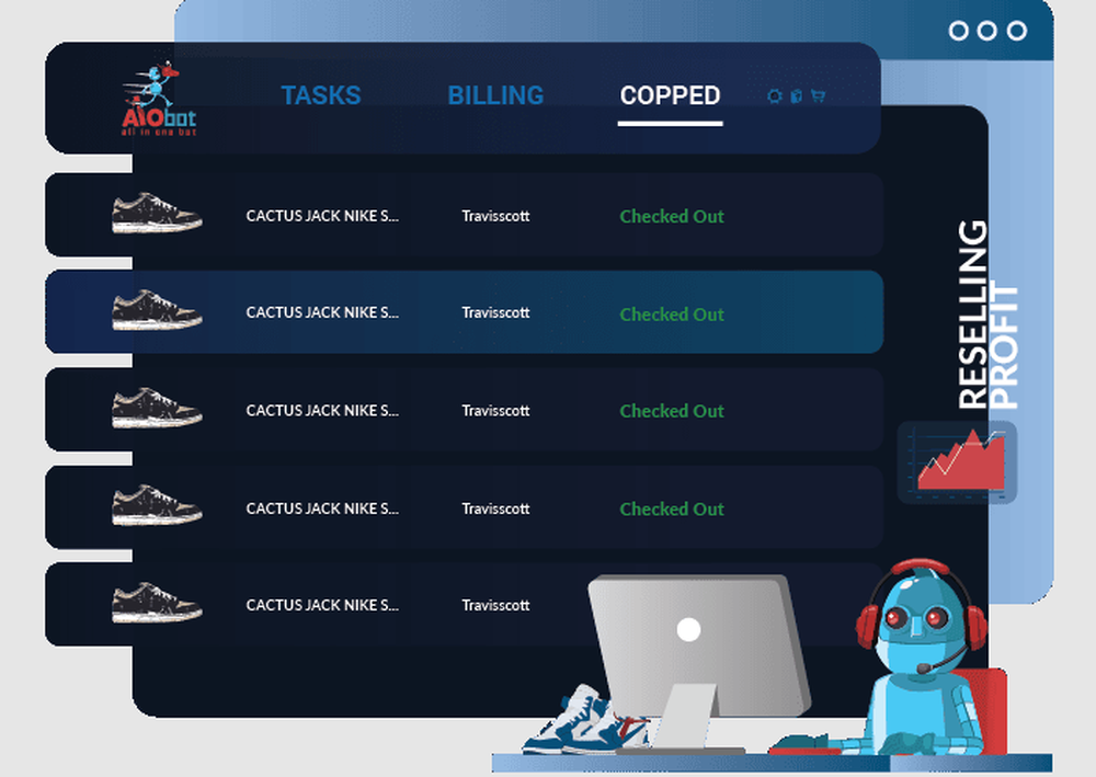 All in One (AIO) sneaker bot