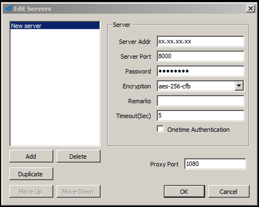 Shadowsocks server